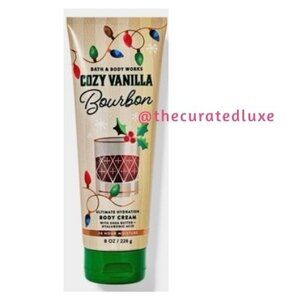 Bath & Body Works Cozy Vanilla Bourbon Ultimate Hydration Body Cream 8 oz New 🦋